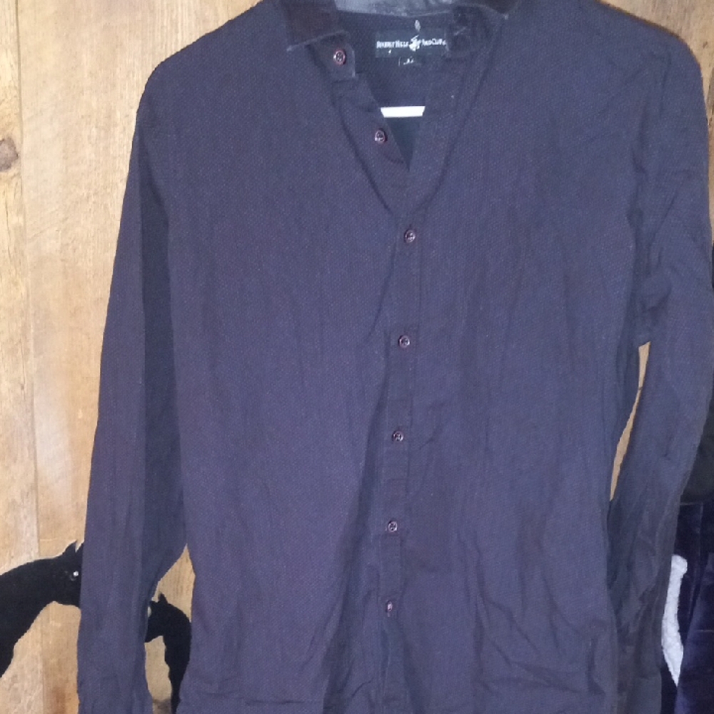 Beverly Hills Polo Club Dark Button-Up Shirt